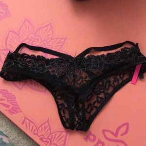 Black Lace Crotchless panties
